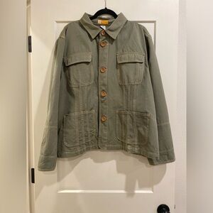 Tulle Plus Olive Green Cotton Jacket